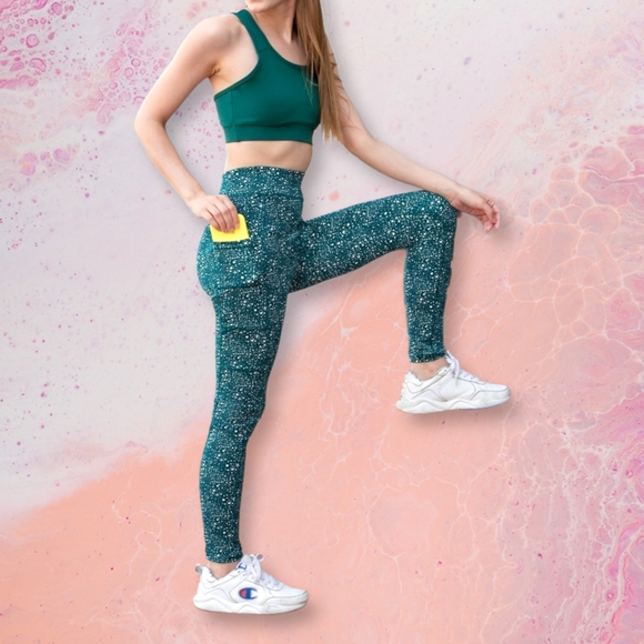 Pop Fit Teal Polka Dot Stella Workout 